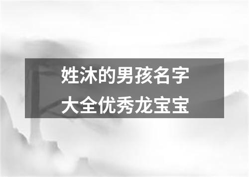 姓沐的男孩名字大全优秀龙宝宝