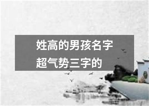 姓高的男孩名字超气势三字的