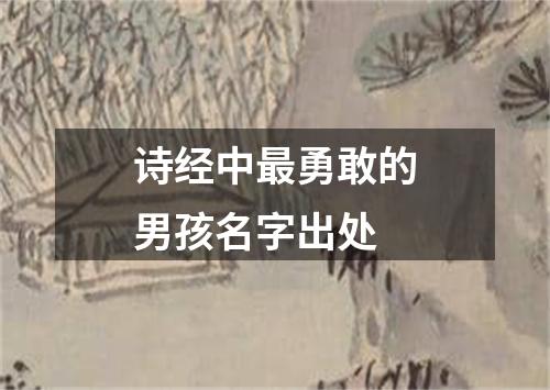 诗经中最勇敢的男孩名字出处