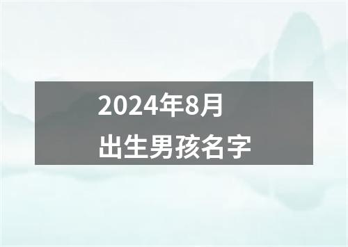 2024年8月出生男孩名字