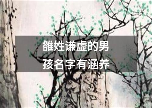 雒姓谦虚的男孩名字有涵养