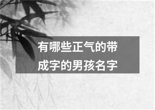 有哪些正气的带成字的男孩名字