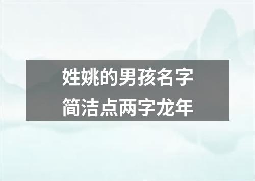 姓姚的男孩名字简洁点两字龙年