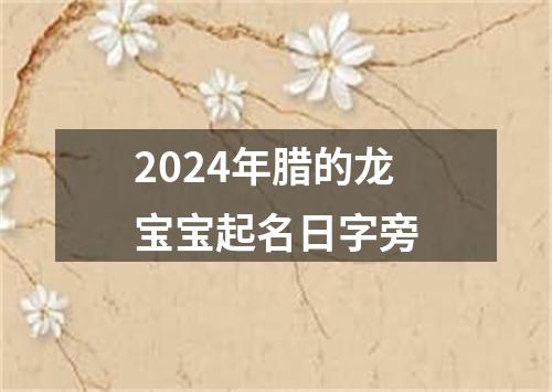 2024年腊的龙宝宝起名日字旁