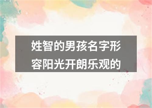 姓智的男孩名字形容阳光开朗乐观的