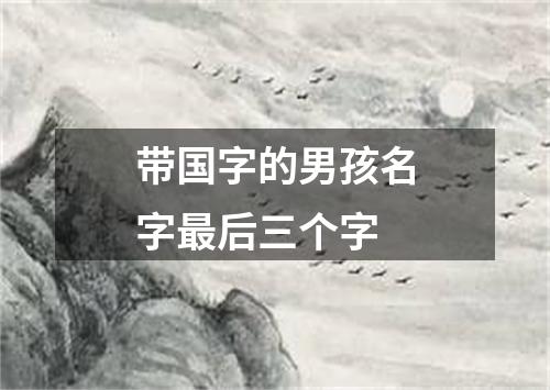 带国字的男孩名字最后三个字