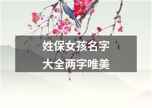 姓保女孩名字大全两字唯美