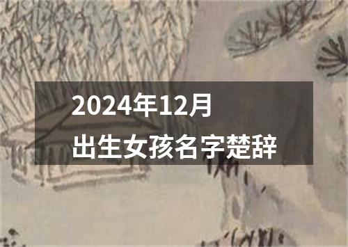 2024年12月出生女孩名字楚辞