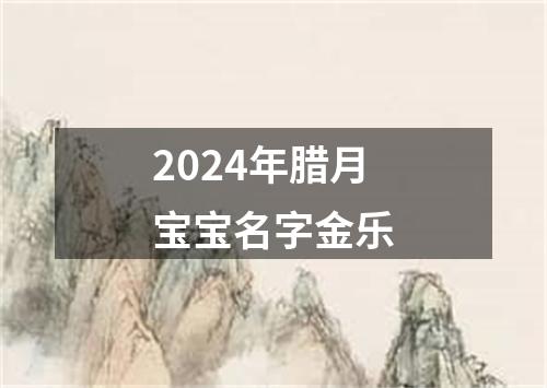 2024年腊月宝宝名字金乐