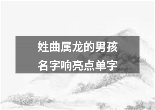 姓曲属龙的男孩名字响亮点单字