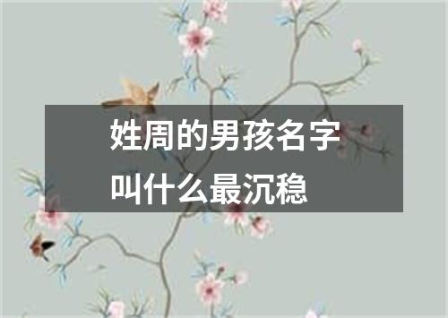 姓周的男孩名字叫什么最沉稳