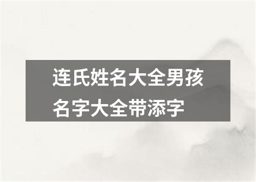 连氏姓名大全男孩名字大全带添字