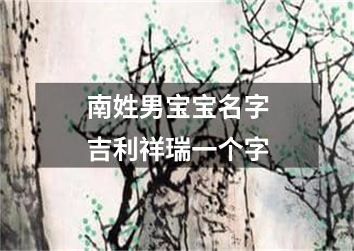 南姓男宝宝名字吉利祥瑞一个字