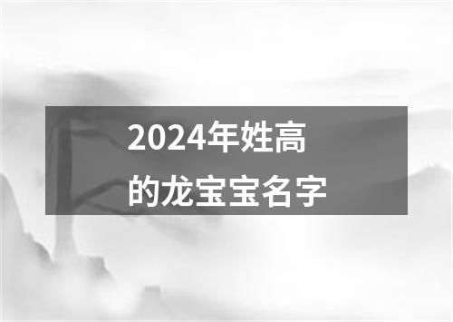 2024年姓高的龙宝宝名字