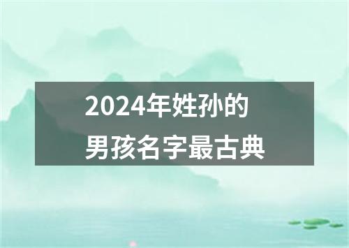 2024年姓孙的男孩名字最古典