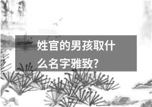 姓官的男孩取什么名字雅致?