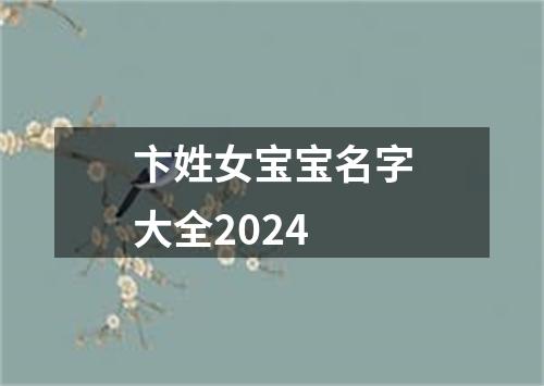 卞姓女宝宝名字大全2024