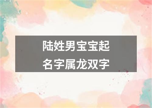 陆姓男宝宝起名字属龙双字