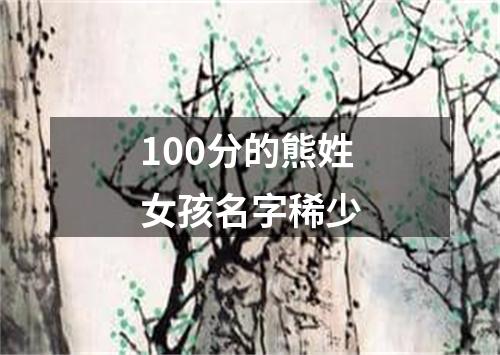 100分的熊姓女孩名字稀少