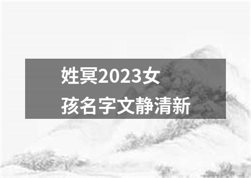 姓冥2023女孩名字文静清新