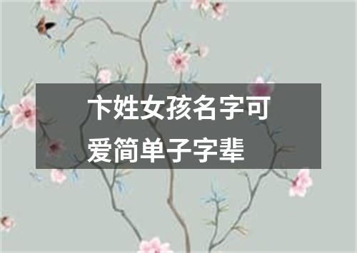 卞姓女孩名字可爱简单子字辈