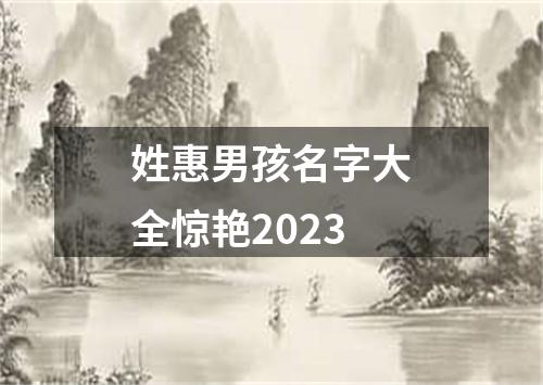 姓惠男孩名字大全惊艳2023