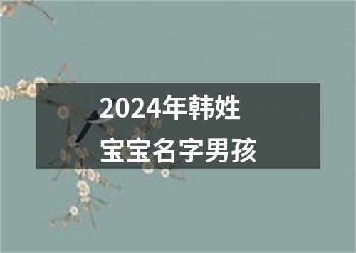 2024年韩姓宝宝名字男孩