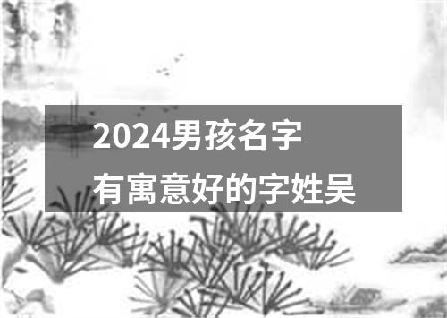 2024男孩名字有寓意好的字姓吴