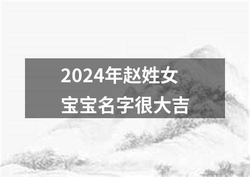 2024年赵姓女宝宝名字很大吉