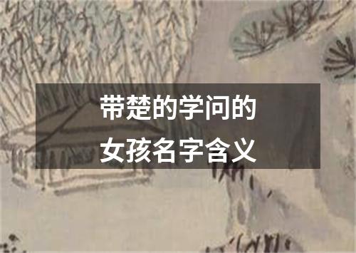 带楚的学问的女孩名字含义