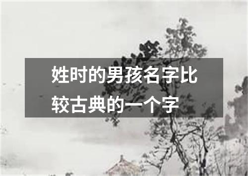 姓时的男孩名字比较古典的一个字