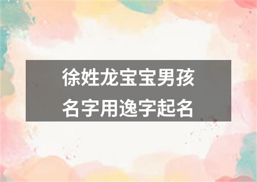 徐姓龙宝宝男孩名字用逸字起名