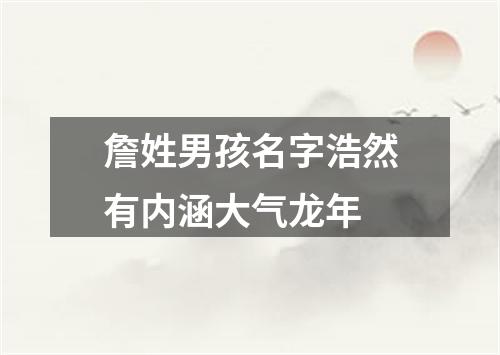 詹姓男孩名字浩然有内涵大气龙年