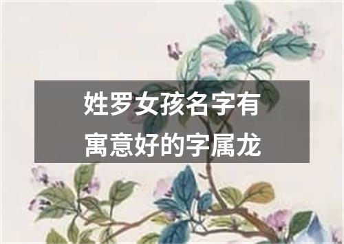 姓罗女孩名字有寓意好的字属龙