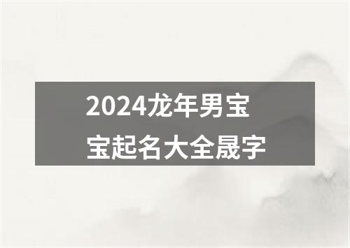 2024龙年男宝宝起名大全晟字