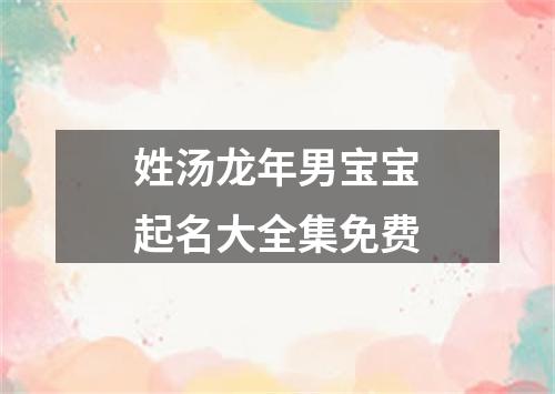 姓汤龙年男宝宝起名大全集免费