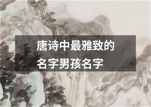 唐诗中最雅致的名字男孩名字