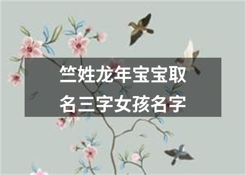 竺姓龙年宝宝取名三字女孩名字