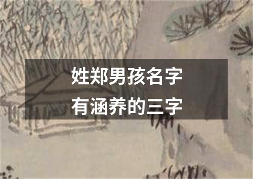 姓郑男孩名字有涵养的三字