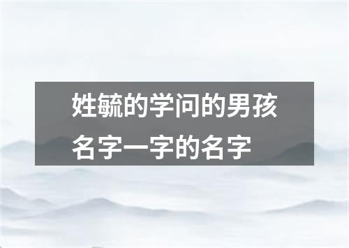 姓毓的学问的男孩名字一字的名字