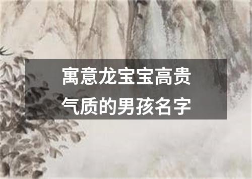 寓意龙宝宝高贵气质的男孩名字