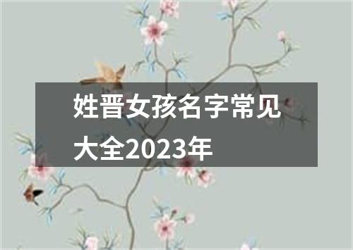 姓晋女孩名字常见大全2023年