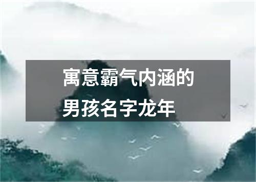 寓意霸气内涵的男孩名字龙年