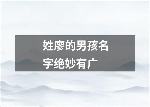 姓廖的男孩名字绝妙有广