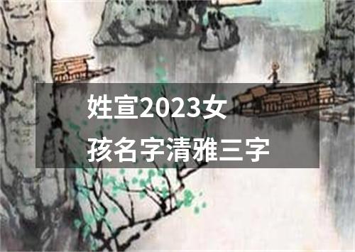 姓宣2023女孩名字清雅三字