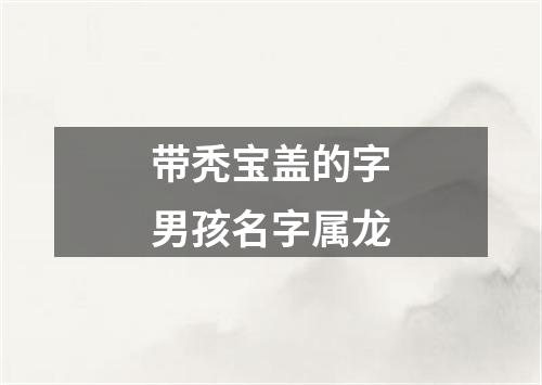 带秃宝盖的字男孩名字属龙