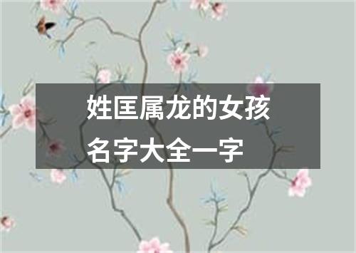 姓匡属龙的女孩名字大全一字