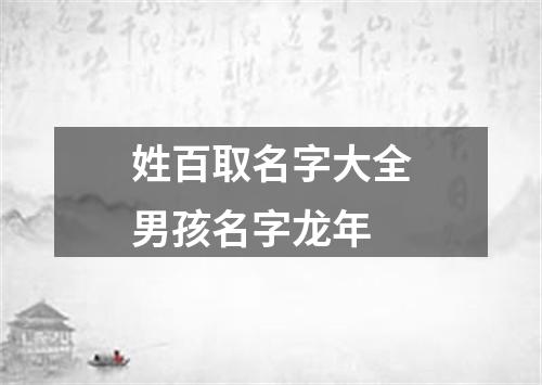 姓百取名字大全男孩名字龙年