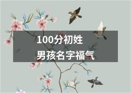 100分初姓男孩名字福气