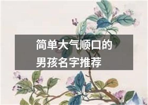 简单大气顺口的男孩名字推荐